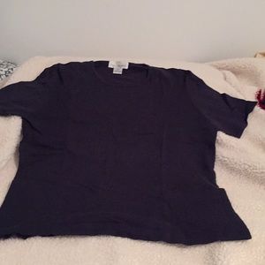 Bill Blass dressy cotton navy blue tee.